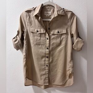 Denim and Supply by Ralph Lauren Light Khaki Button-Down Utility Shirt